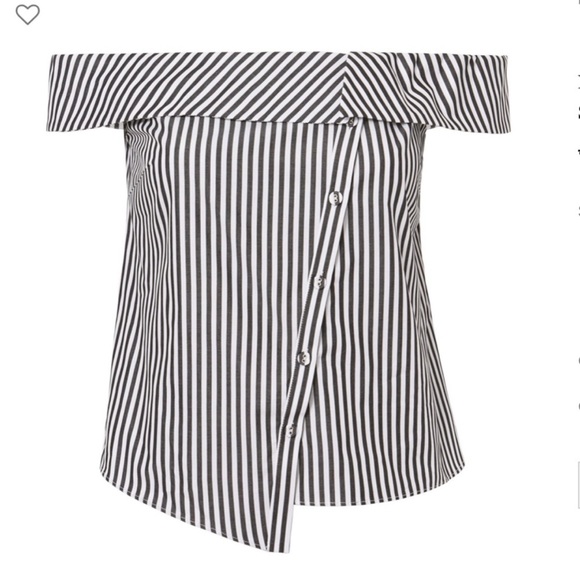 Intermix Striped Off Shoulder Top New - Picture 2 of 10